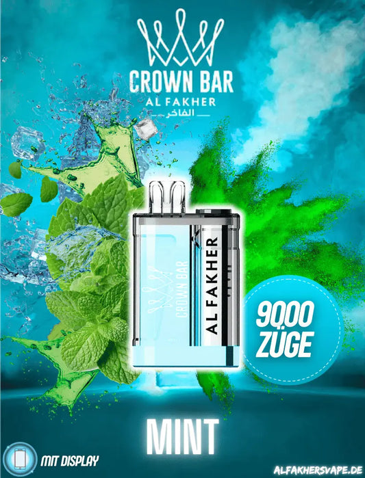 Al Fakher Vape - 9K Vape - Crown Bar - Al Fakher Crown Bar 8000 - Mint