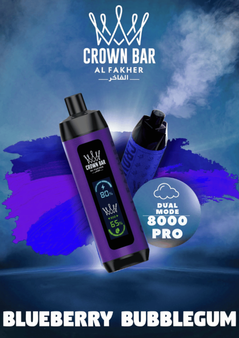 Al Fakher Vape 8000 - Blueberry Bubblegum - Al Fakher Crown Bar 8000  - Al Fakher Vape