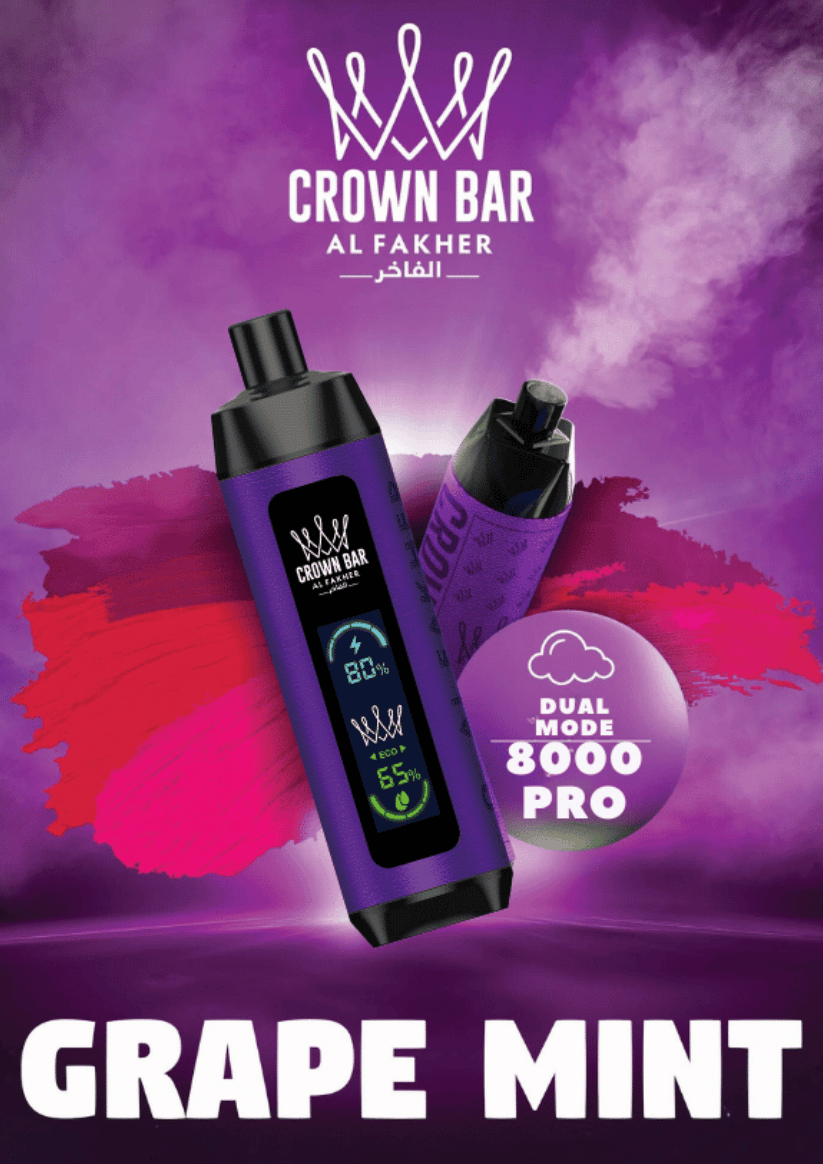 Al Fakher Vape 8000 - Grape Mint - Al Fakher Crown Bar 8000 - Al Fakher Vape