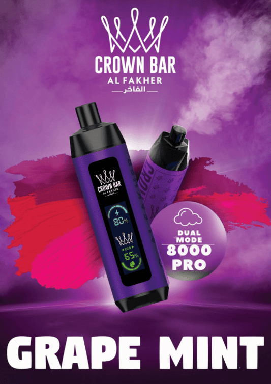 Al Fakher Vape 8000 - Grape Mint - Al Fakher Crown Bar 8000 - Al Fakher Vape