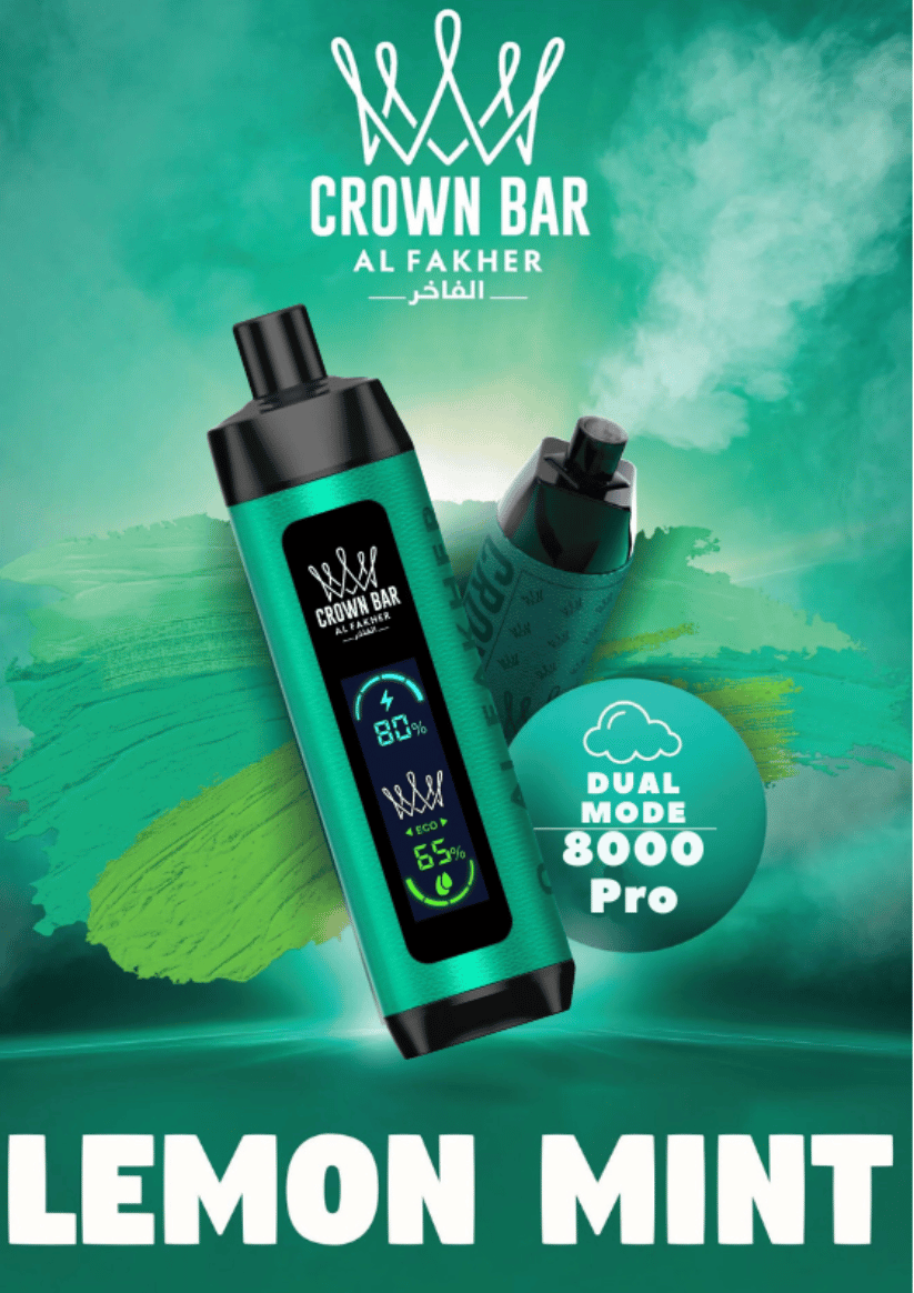 Al Fakher Vape 8000 - Lemon Mint - Al Fakher Crown Bar 8000 - Al Fakher Vape