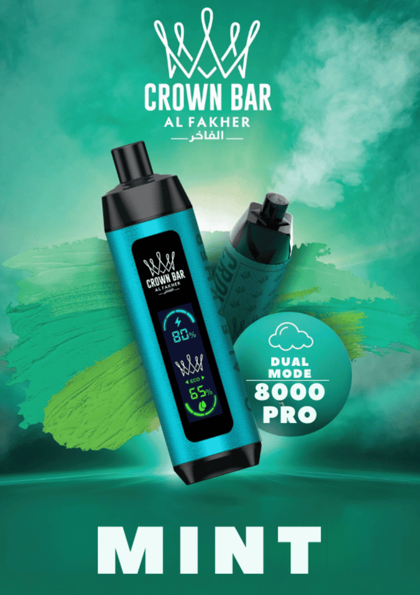 Al Fakher Vape 8000 - Mint - Al Fakher Crown Bar 8000 - Al Fakher Vape