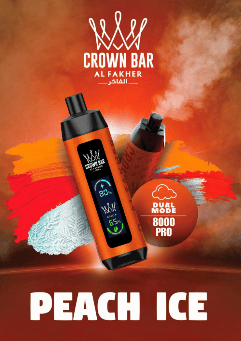 Al Fakher Vape 8000 - Peach Ice - Al Fakher Crown Bar 8000 - Al Fakher Vape