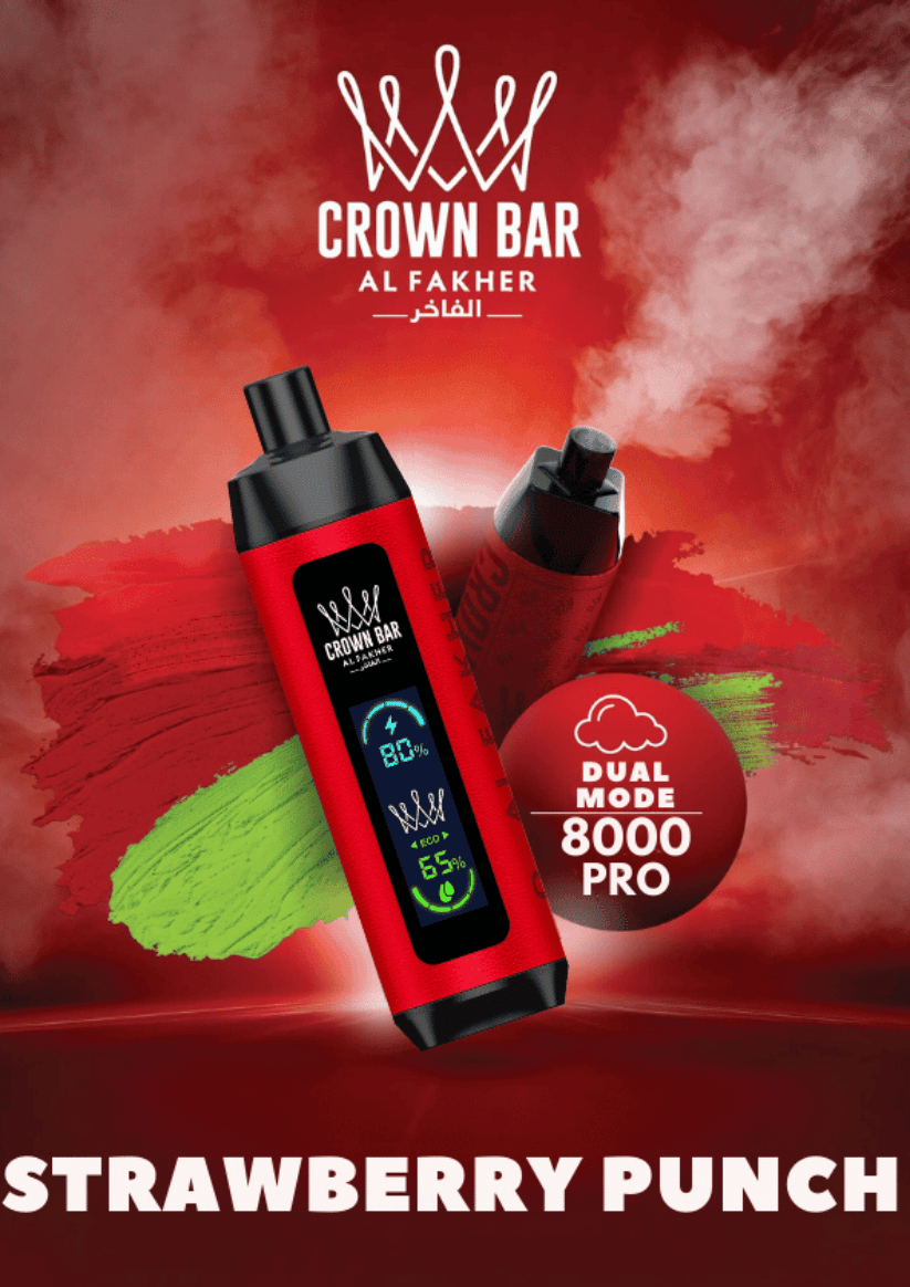 Al Fakher Vape 8000 - Strawberry Punch - Al Fakher Crown Bar 8000 - Al Fakher Vape