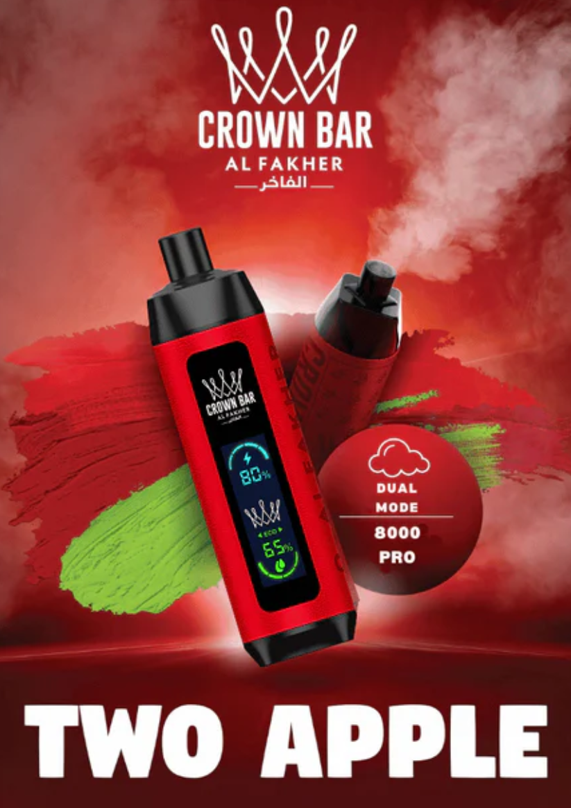 Al Fakher Vape 8000 - Two Apple - Al Fakher Crown Bar 8000 - Al Fakher Vape